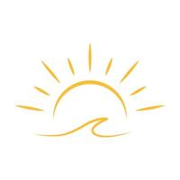 A half sun is setting downwards icon sunset concept. for graphic design, logo, web site, social media, mobile app, ui illustration vector