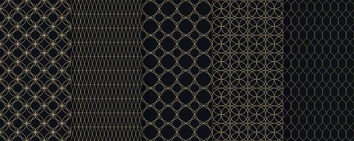 Art deco seamless pattern set vector
