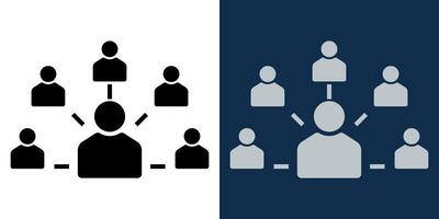 Black and white pictogram icon of network communication. Symbol of business communication and teamwork. vector