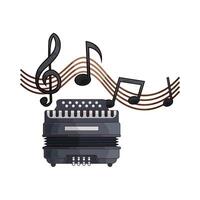 accordion with music vector