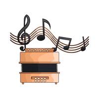illustration of accordion with music vector