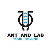Ant and lab logo illustration design vector