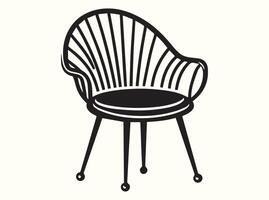 Abstract artistic chair silhouette in a monochrome style vector
