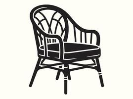 Black and white chair outline with a modern aesthetic vector