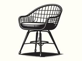 Vintage chair silhouette in a minimalistic black and white look vector