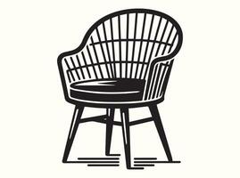 Monochrome chair silhouette with a clean and simple design vector