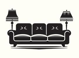 Silhouette collection of sofas and couches in monochrome vector
