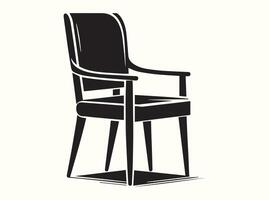 Black and white silhouette of a chair on a plain background vector