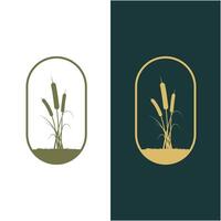 set of simple cattail grass logo vector