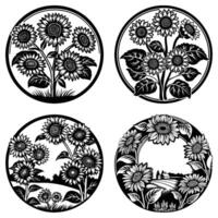 Monochrome Bloom The Simple Beauty of a Black and White Flower vector