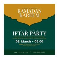 Iftar Party Ramadan Kareem Social Media Template vector