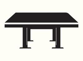 Table silhouette in black, isolated on a white background vector
