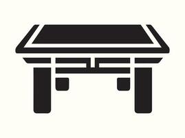 Simple black silhouette of a table on a white background vector