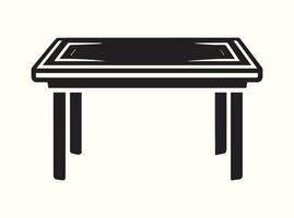 Black table silhouette on a white background vector