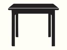 Black table shape in silhouette style on white background vector
