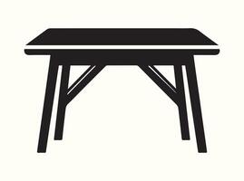Classic black table silhouette on a solid white background vector