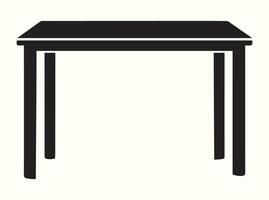 Black solid table silhouette against a white background vector