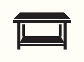 Isolated black table silhouette on a plain white background vector