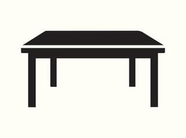 Bold black table silhouette with a white background vector