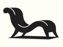 Black silhouette of a luxurious chaise longue on a white backdrop vector