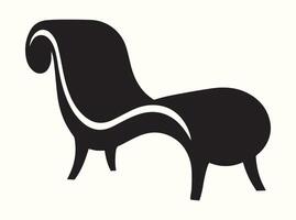Stylish chaise lounge silhouette in black on a white backdrop vector