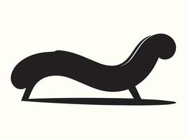Minimalist black chaise longue silhouette with a white background vector