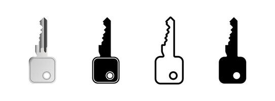 Key icon set, key sign set vector