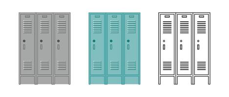 Locker Storage Icon Set in Color and Outline is a collection icon vector