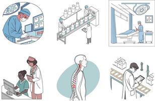 New Medical Equipment Bundle. Advanced Technology Collection Illustrations vector