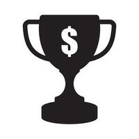 Trophy with dollar sign, icon of financial achievement, financial success icon. vector