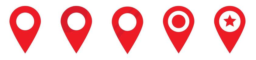 Maps pin. Red location map icons set. vector