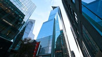 nuevo York ciudad, EE.UU, agosto 14, 2024. pov imágenes caminando arriba el rascacielos con sus distintivo observación cubierta el borde. video