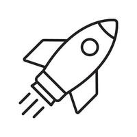 Rocket icon. Flying rocket line icon, symbol. vector
