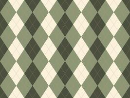 Elegant argyle pattern in muted greens and cream. Subtle texture and classic design ideal for backgrounds, textiles, or website design. Sophisticated and timeless aesthetic. vector