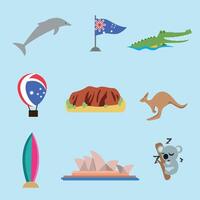 Australia Element Collection with flat design style vector
