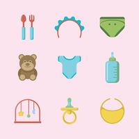 Baby element with flat design style collection vector