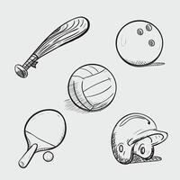 Sport Sketches Elements Collection vector