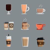 Flat design coffee collection vector