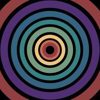 Retro background in rainbow circles. illustration for poster, print, sticker vector