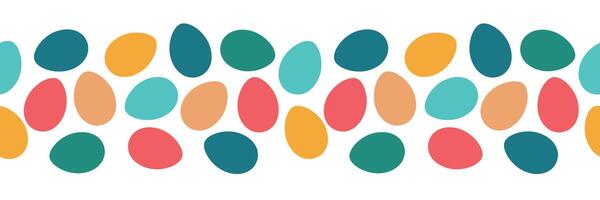 Easter seamless border. Colorful Easter eggs. illustration for tableware design, banner, greeting card, background vector