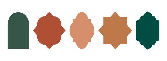 Traditional islamic windows, ramadan frames set. illustration in oriental style. Each element is isolated. vector