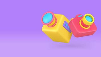 and photo camera device for multimedia content creating banner copy space vector