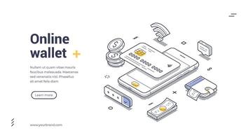 Innovative online wallet template for modern digital transactions and financial management vector