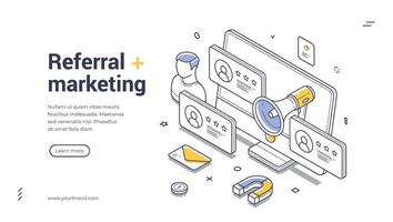 Enhance your business strategy with a creative referral marketing web banner design template vector