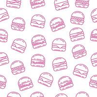 Seamless pattern of pink hamburgers on a white background vector