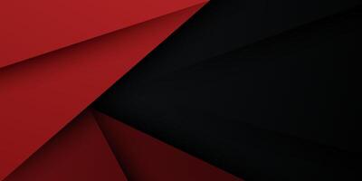 Abstract papercut dark red triangle background. Dark black and red overlap pattern. vector