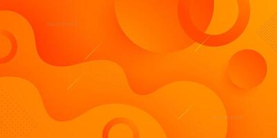 Abstract colorful orange wave and circle pattern background. Modern concept background design. vector
