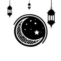 The crescent and the stars are hanging from the ceiling vector