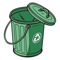 Simple Trash Can Illustration vector