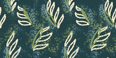 Strokes brush abstract organic shapes seamless pattern. hand drawn. Splashes of paint on a green background. Contemporary repeated ornament. vector